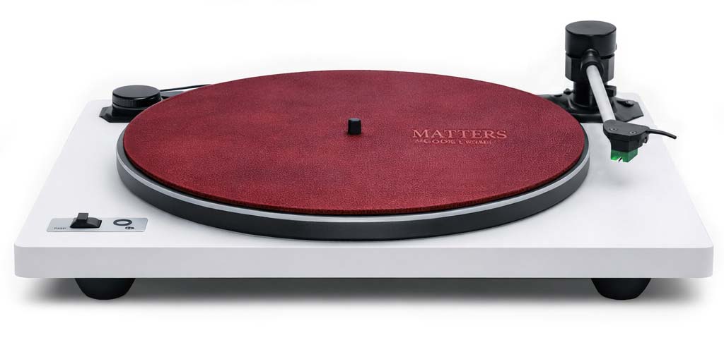 MATTERS premium leather turntable mat – burgundy edition, enhances disc stability and reduces vibrations®